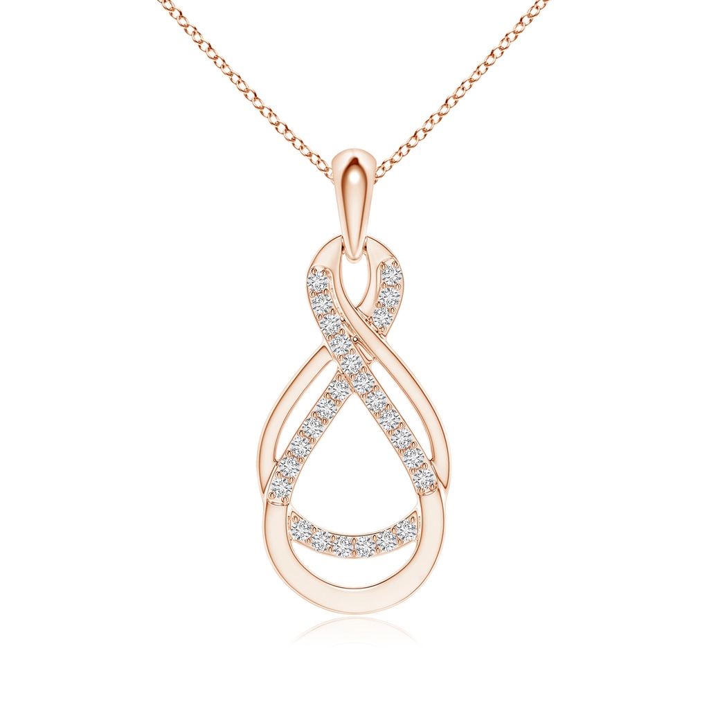 1.15mm HSI2 Diamond Double Infinity Pendant in Rose Gold
