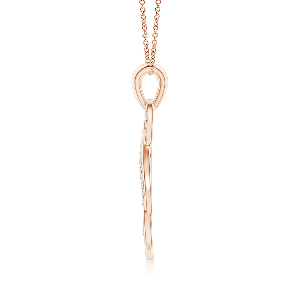 1.15mm HSI2 Diamond Double Infinity Pendant in Rose Gold Side 1