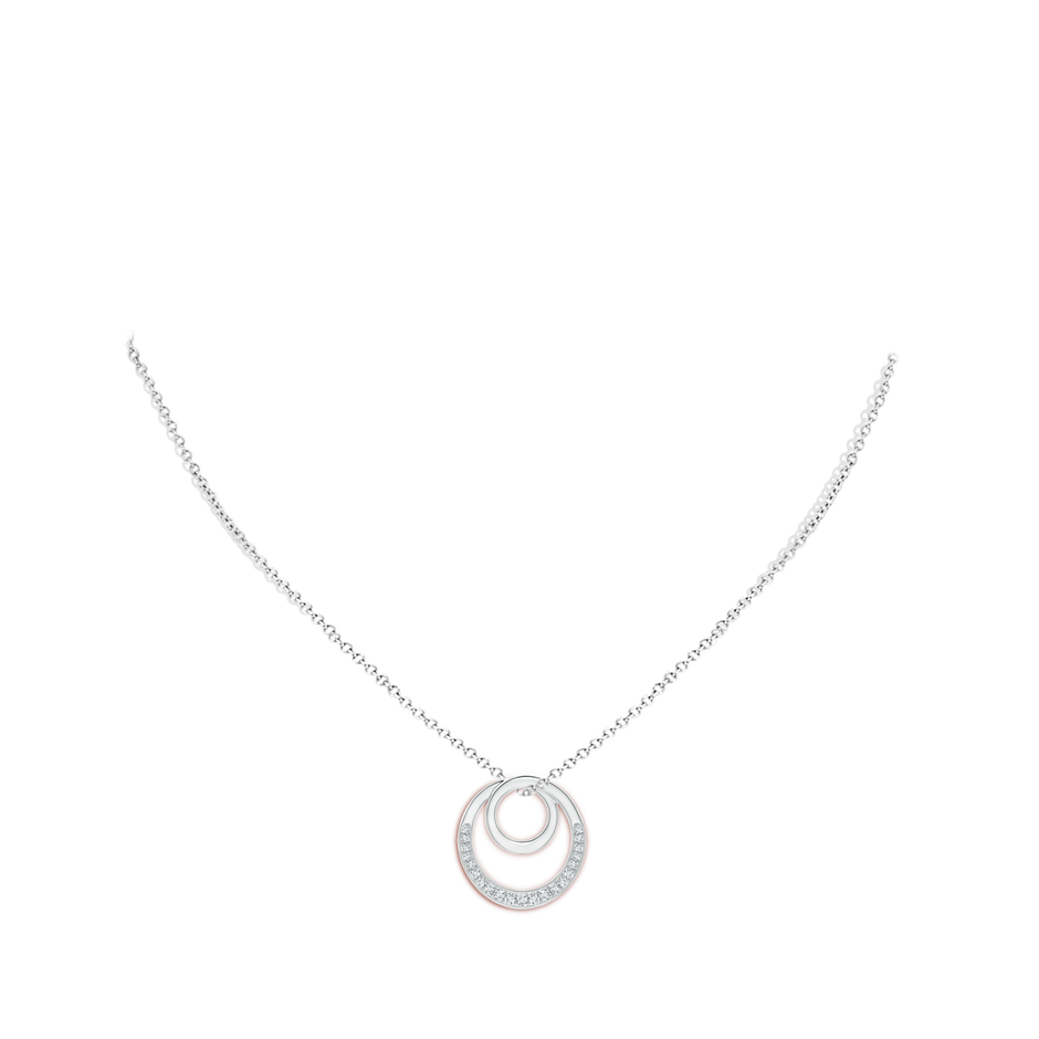 1.3mm GVS2 Pave-Set Diamond Infinity Circle Pendant in P950 Platinum body-neck