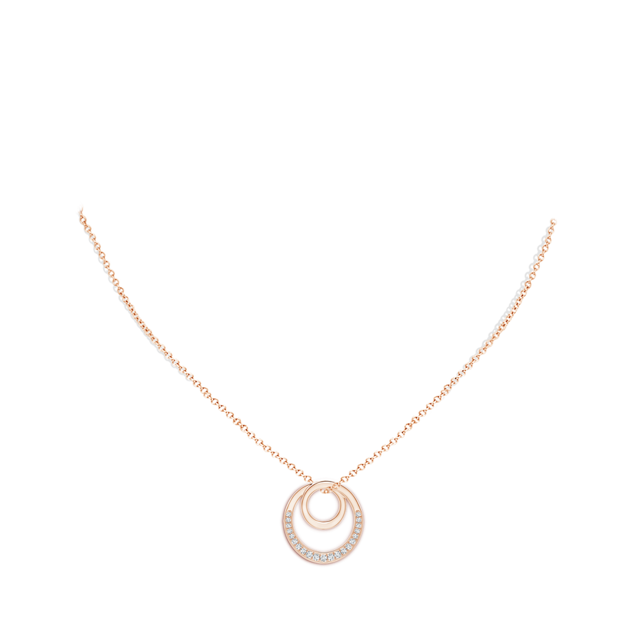 1.3mm GVS2 Pave-Set Diamond Infinity Circle Pendant in Rose Gold body-neck
