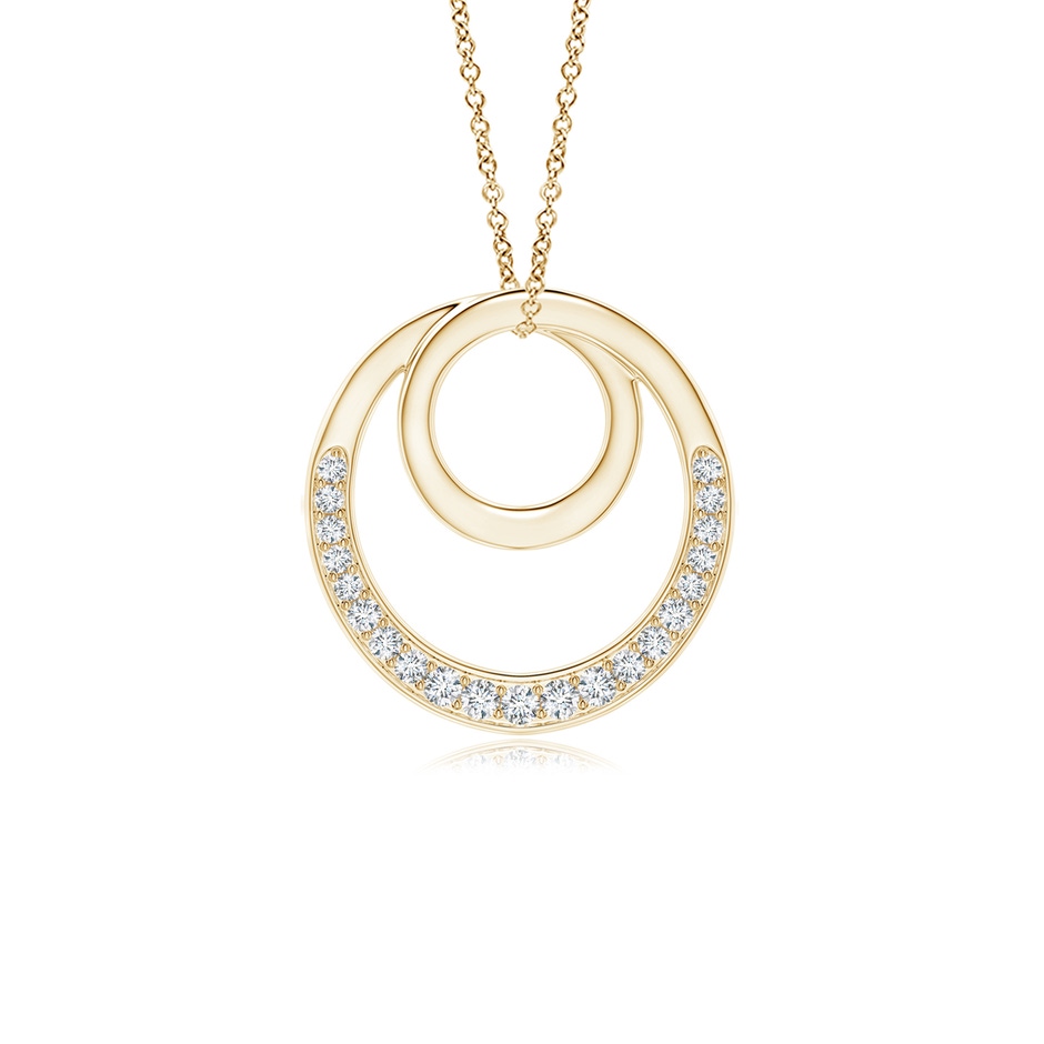 1.3mm GVS2 Pave-Set Diamond Infinity Circle Pendant in Yellow Gold 