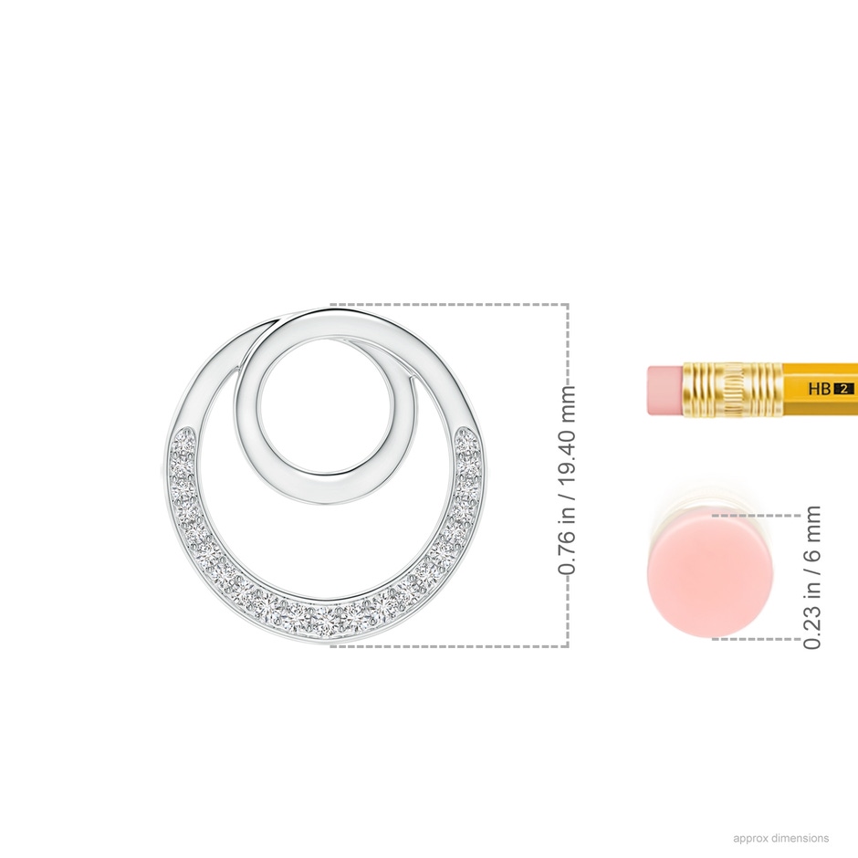 1.3mm HSI2 Pave-Set Diamond Infinity Circle Pendant in P950 Platinum ruler