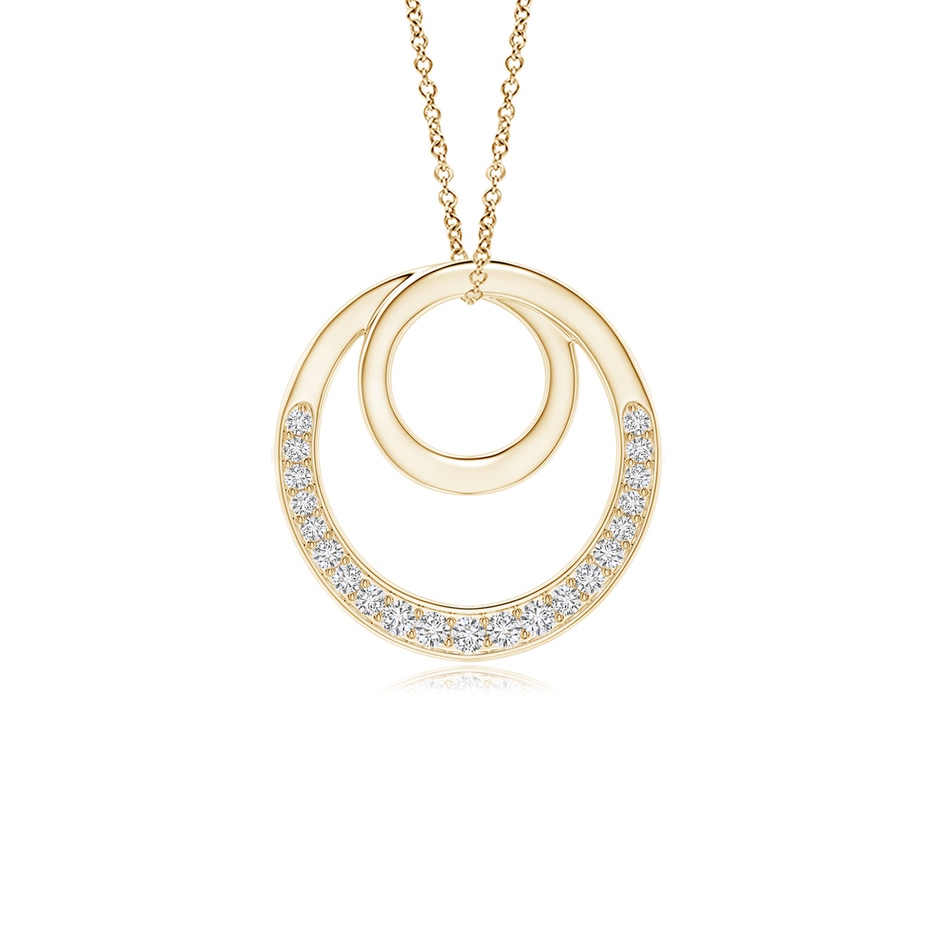 1.3mm HSI2 Pave-Set Diamond Infinity Circle Pendant in Yellow Gold 