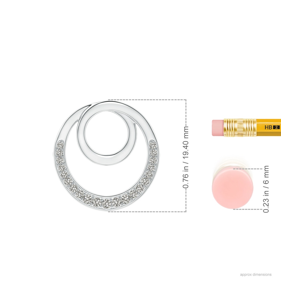 1.3mm KI3 Pave-Set Diamond Infinity Circle Pendant in P950 Platinum ruler
