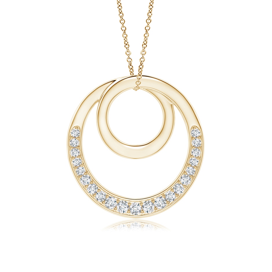 1.6mm GVS2 Pave-Set Diamond Infinity Circle Pendant in Yellow Gold 