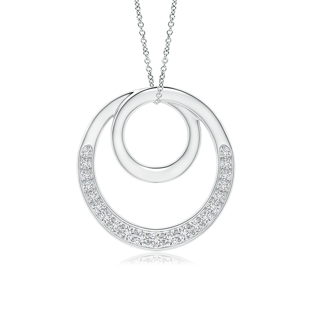 1.6mm HSI2 Pave-Set Diamond Infinity Circle Pendant in White Gold