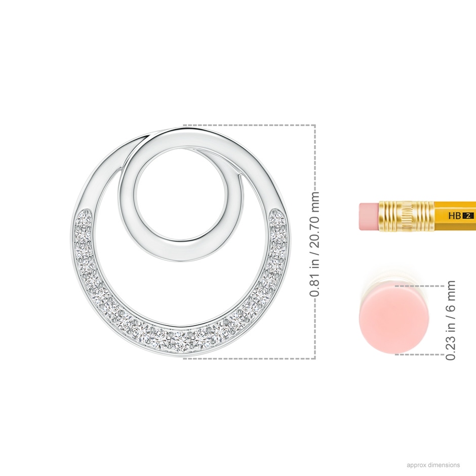 1.6mm HSI2 Pave-Set Diamond Infinity Circle Pendant in White Gold ruler