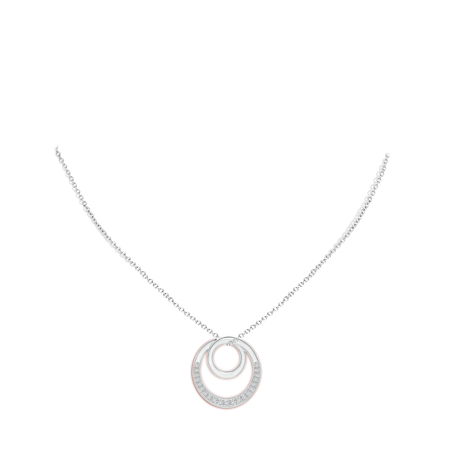 1.6mm HSI2 Pave-Set Diamond Infinity Circle Pendant in White Gold - body_neck