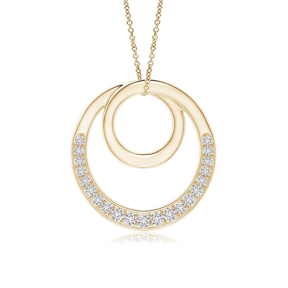 1.6mm HSI2 Pave-Set Diamond Infinity Circle Pendant in Yellow Gold 