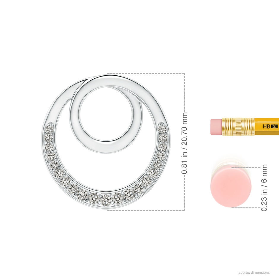 1.6mm KI3 Pave-Set Diamond Infinity Circle Pendant in White Gold ruler