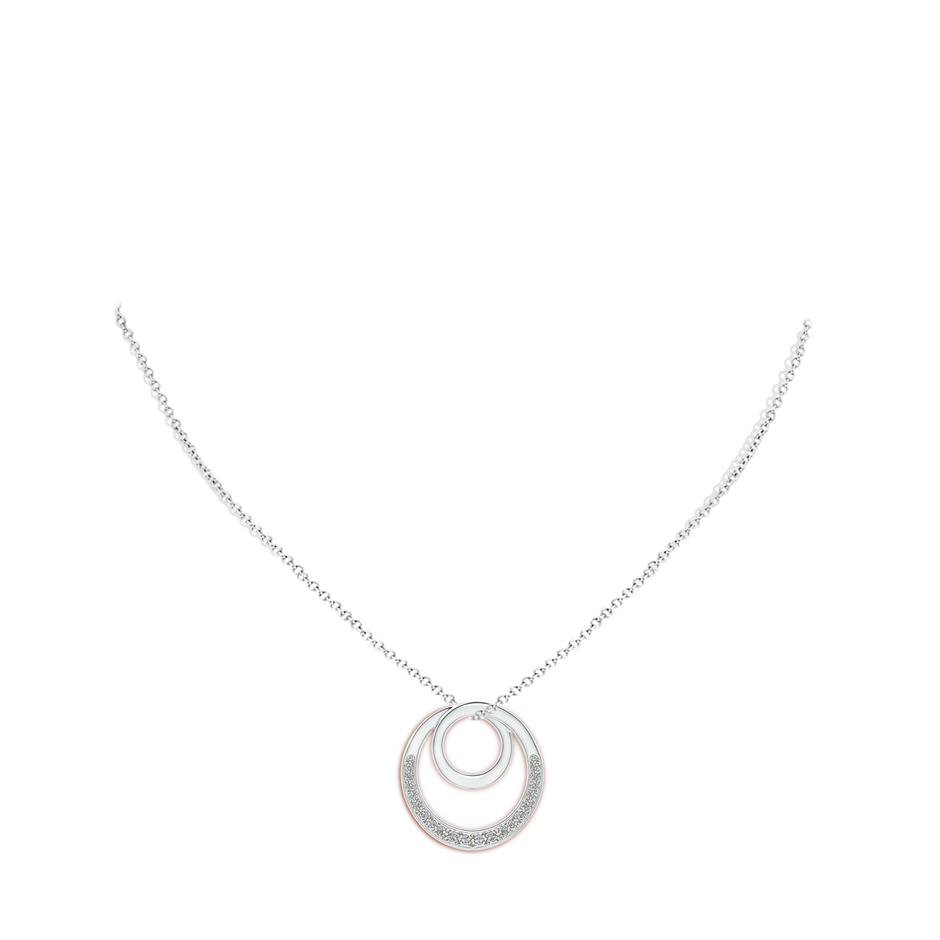 1.6mm KI3 Pave-Set Diamond Infinity Circle Pendant in White Gold body-neck