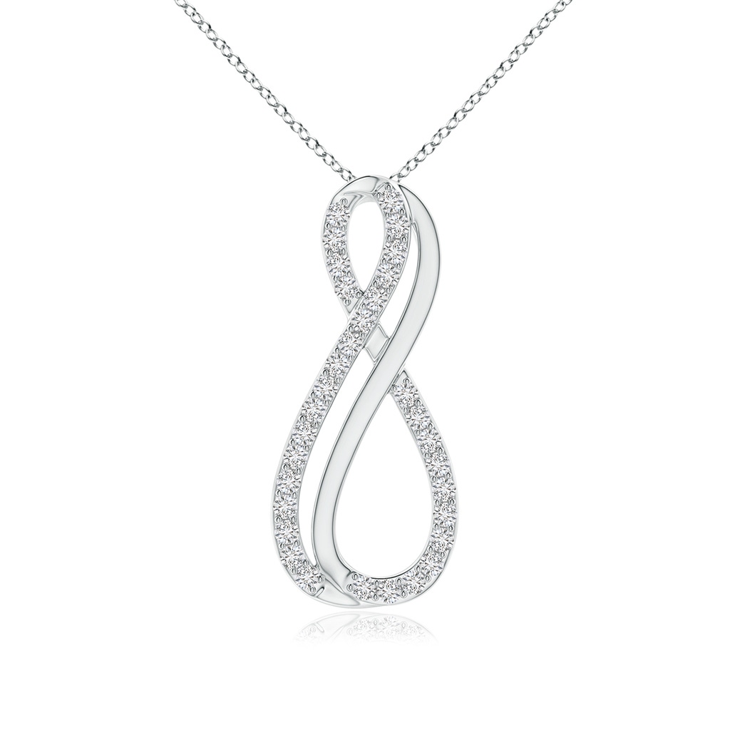 1.2mm HSI2 Prong-Set Round Diamond Infinity Pendant in White Gold