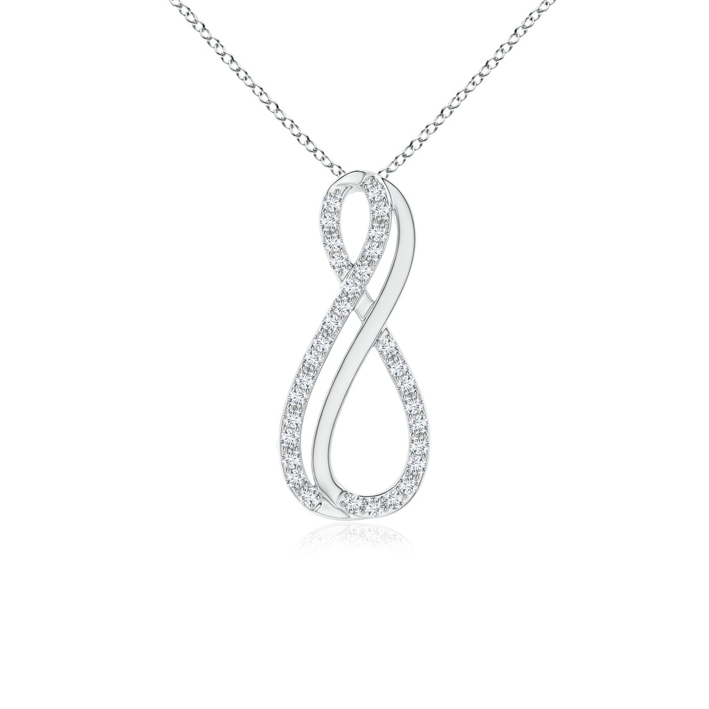 1mm GVS2 Prong-Set Round Diamond Infinity Pendant in White Gold