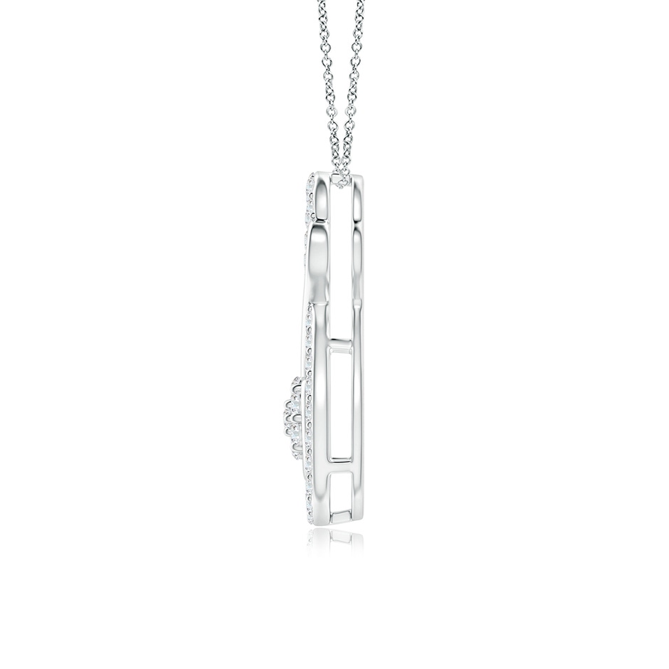 1.25mm GVS2 Cluster Diamond Infinity Heart Pendant in P950 Platinum side 1