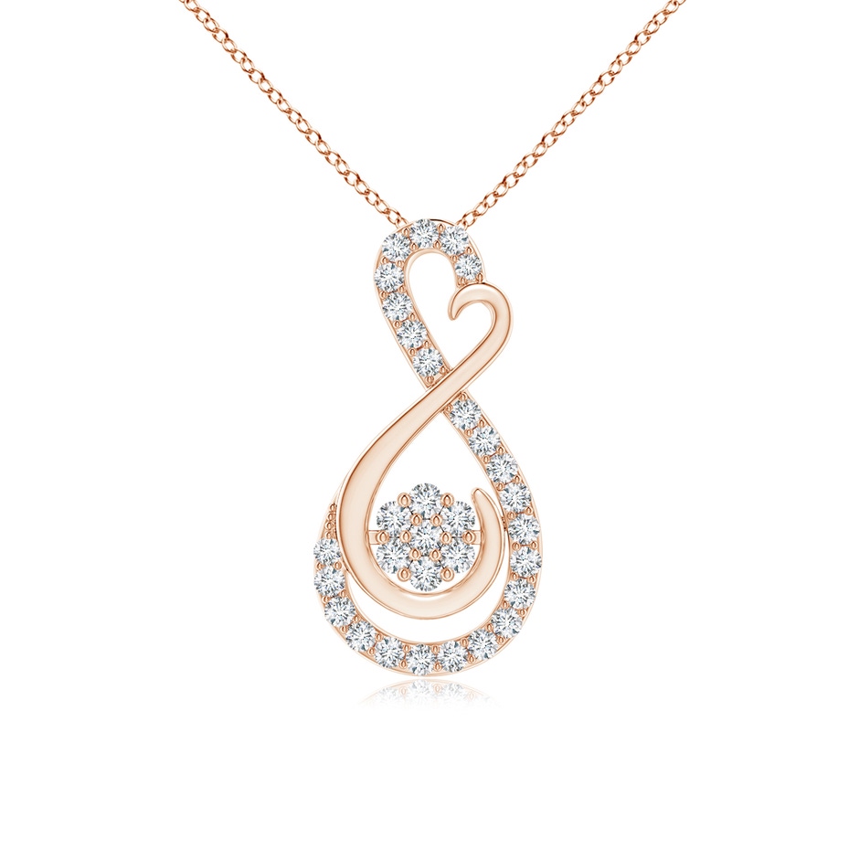 1.25mm GVS2 Cluster Diamond Infinity Heart Pendant in Rose Gold 