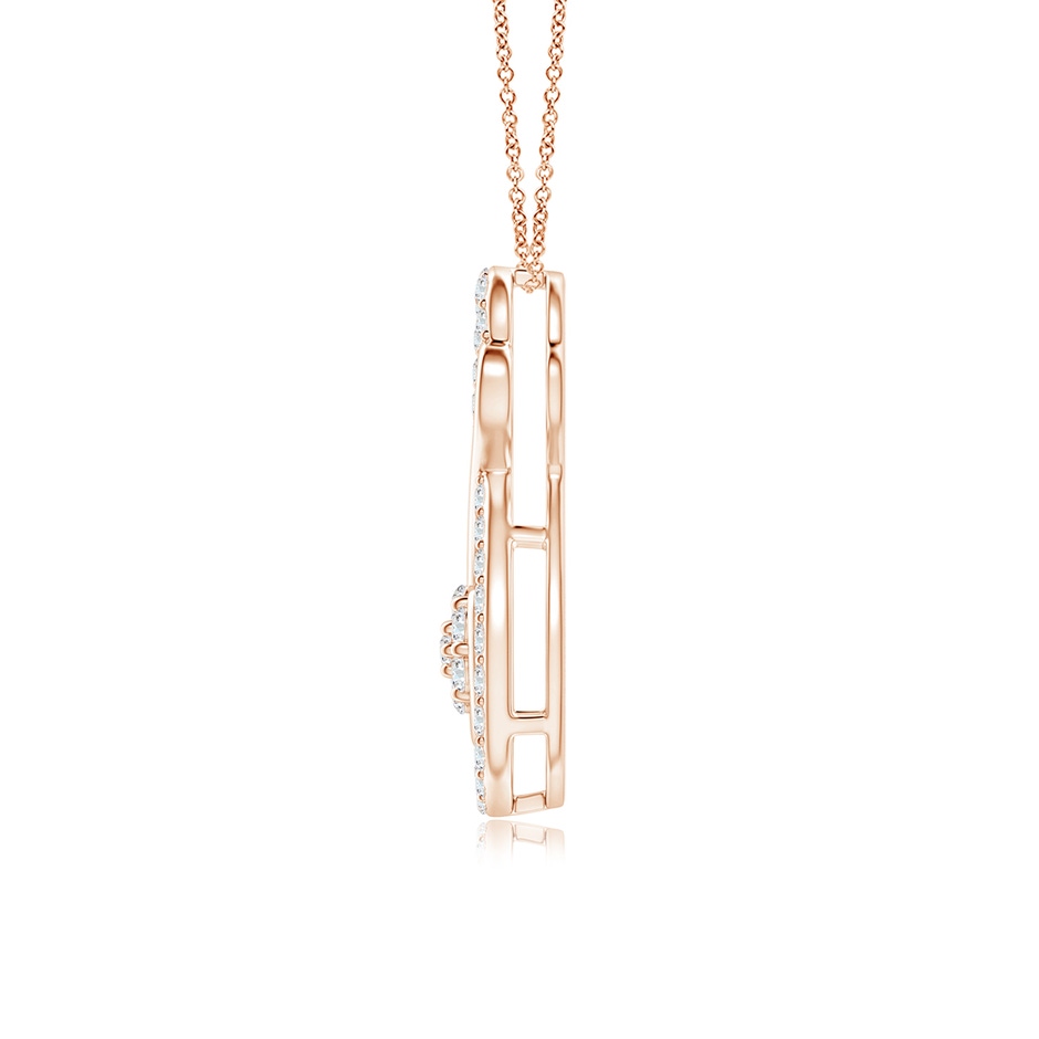 1.25mm GVS2 Cluster Diamond Infinity Heart Pendant in Rose Gold side 1