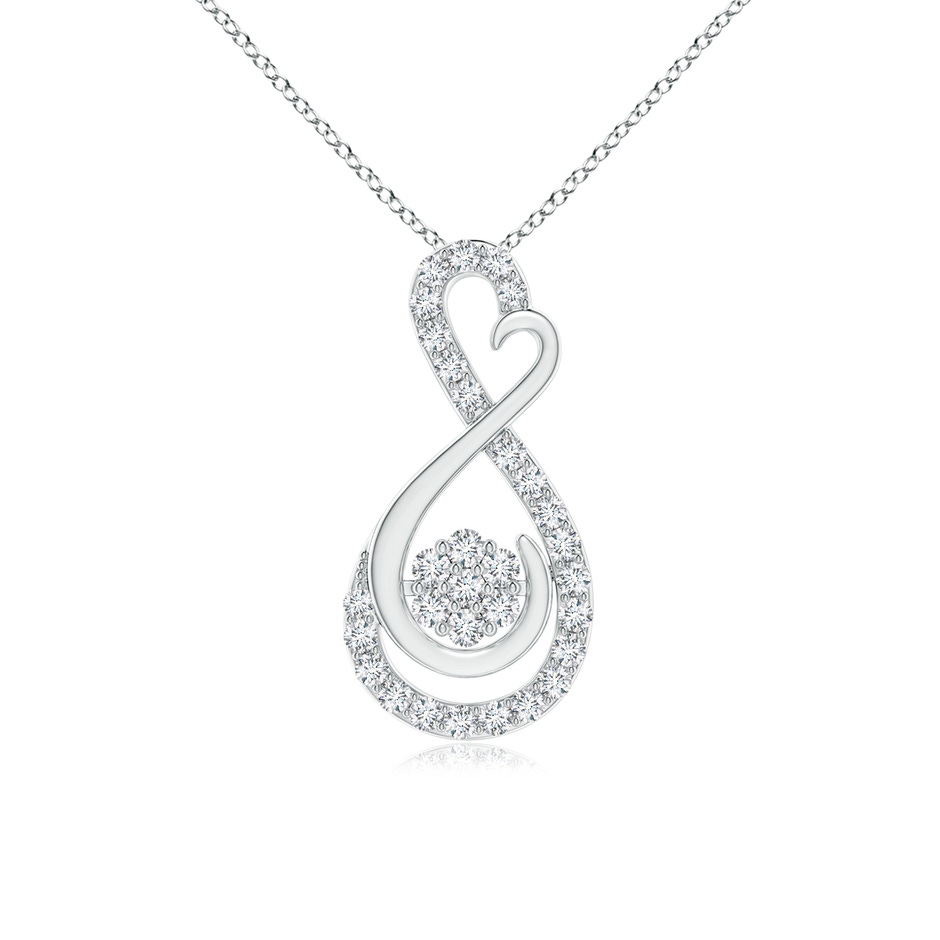 1.25mm GVS2 Cluster Diamond Infinity Heart Pendant in White Gold 