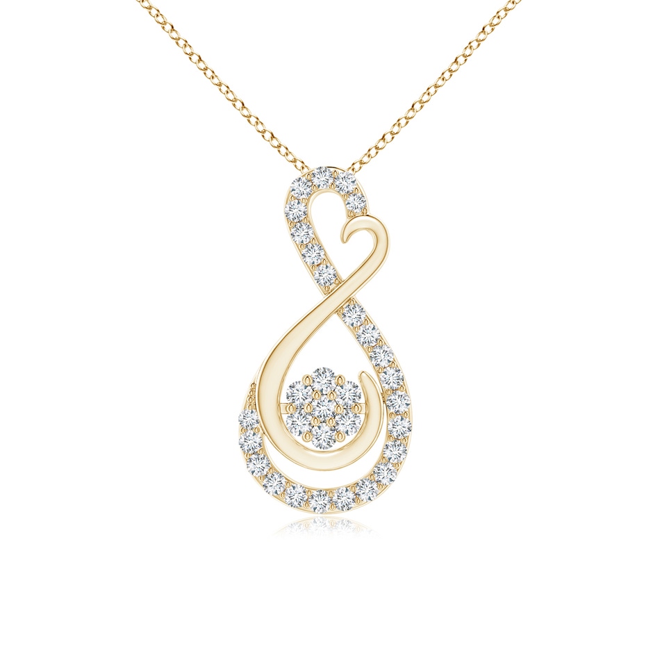 1.25mm GVS2 Cluster Diamond Infinity Heart Pendant in Yellow Gold 