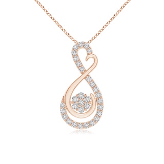 1.25mm HSI2 Clustre Diamond Infinity Heart Pendant in 9K Rose Gold
