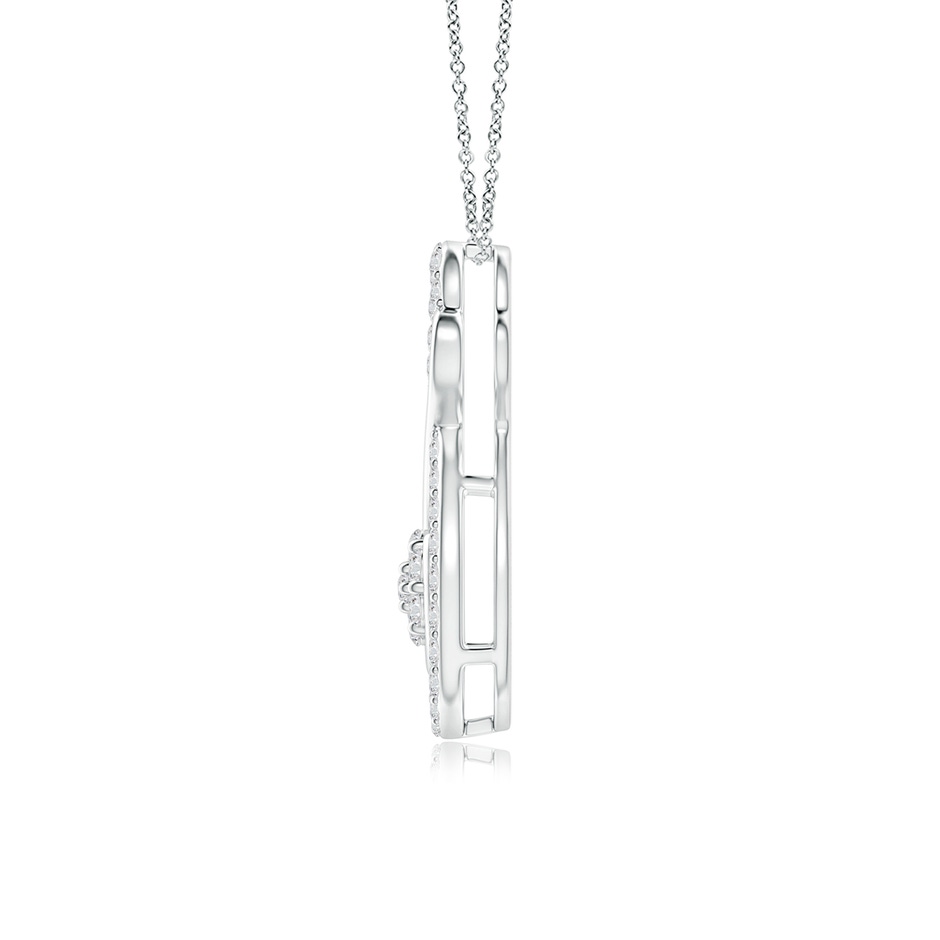 1.25mm HSI2 Cluster Diamond Infinity Heart Pendant in P950 Platinum side 1