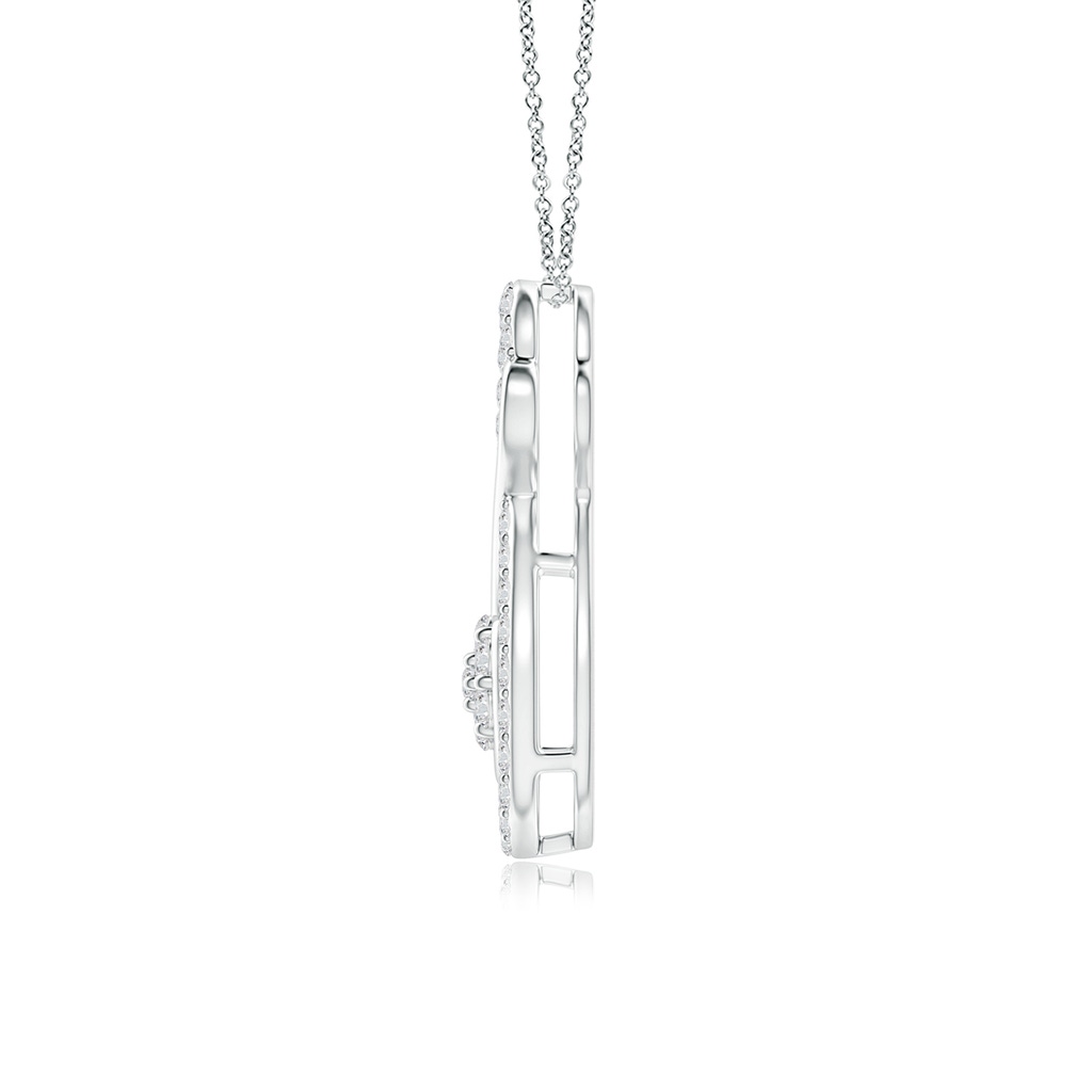 1.25mm HSI2 Cluster Diamond Infinity Heart Pendant in White Gold - side 1