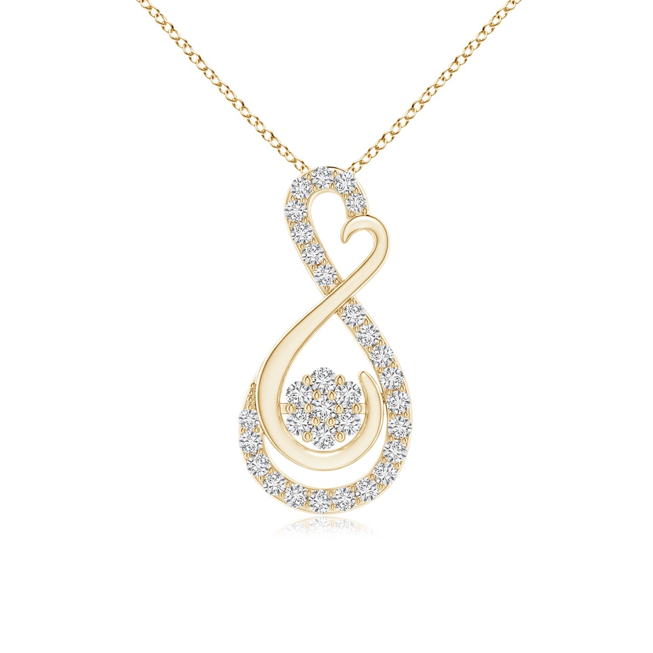 1.25mm HSI2 Cluster Diamond Infinity Heart Pendant in Yellow Gold 