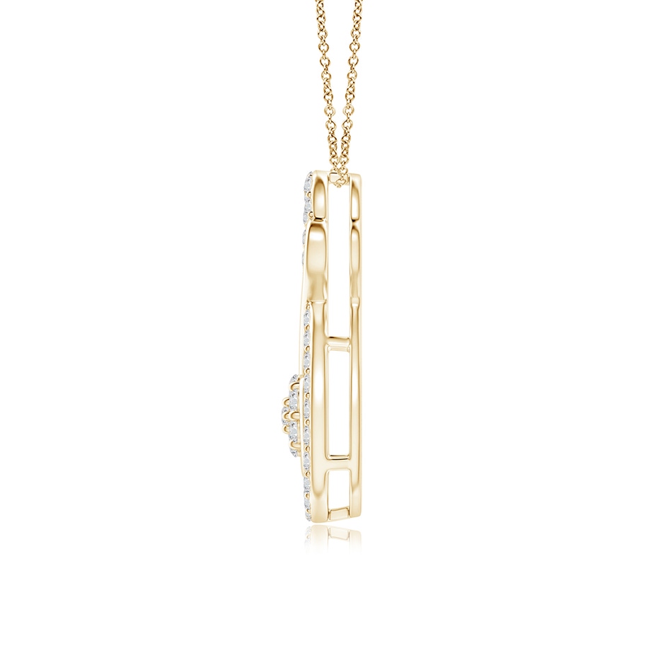 1.25mm HSI2 Cluster Diamond Infinity Heart Pendant in Yellow Gold side 1