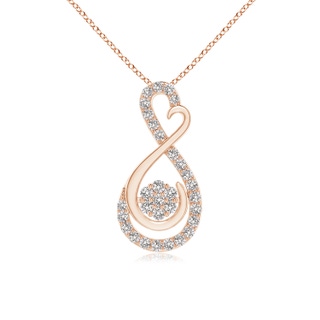 1.25mm IJI1I2 Clustre Diamond Infinity Heart Pendant in 9K Rose Gold