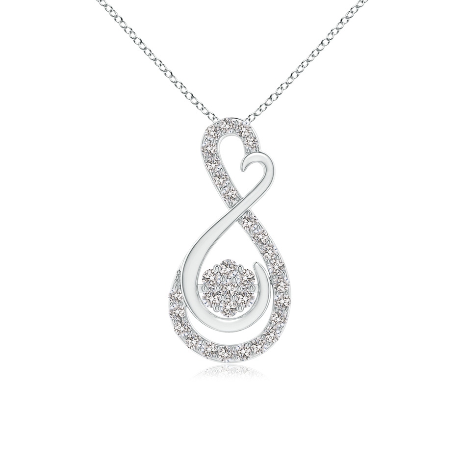 1.25mm IJI1I2 Cluster Diamond Infinity Heart Pendant in White Gold 