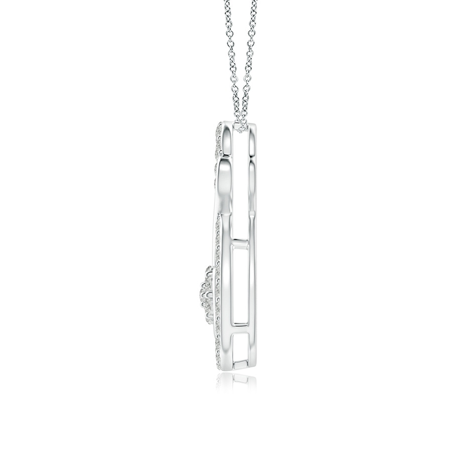1.25mm KI3 Cluster Diamond Infinity Heart Pendant in P950 Platinum side 1