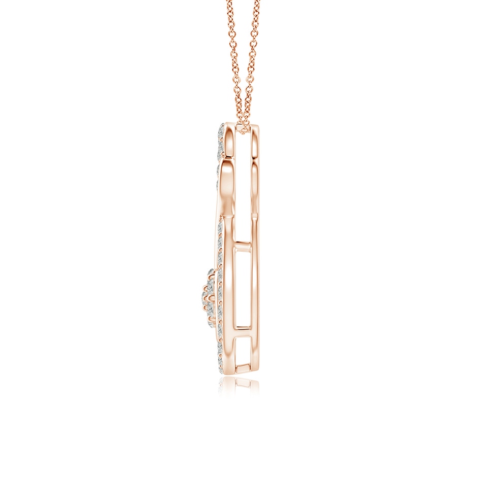 1.25mm KI3 Cluster Diamond Infinity Heart Pendant in Rose Gold side 1