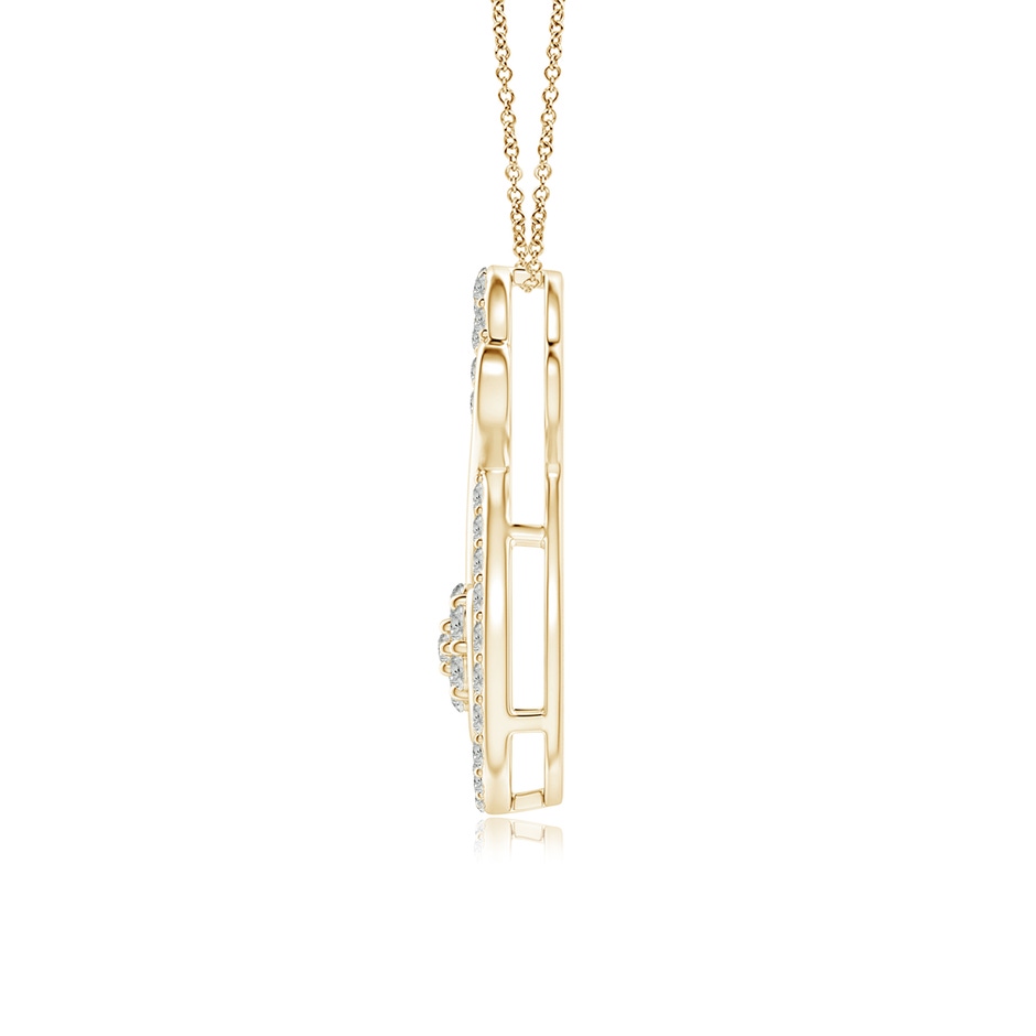 1.25mm KI3 Cluster Diamond Infinity Heart Pendant in Yellow Gold side 1