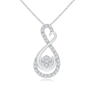 1.35mm GVS2 Cluster Diamond Infinity Heart Pendant in P950 Platinum