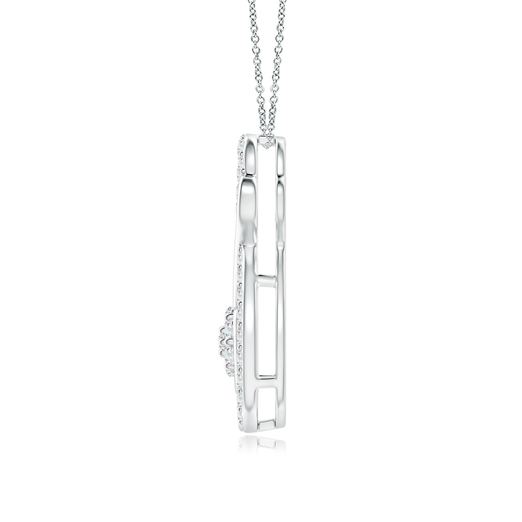 1.35mm GVS2 Clustre Diamond Infinity Heart Pendant in White Gold - side 1
