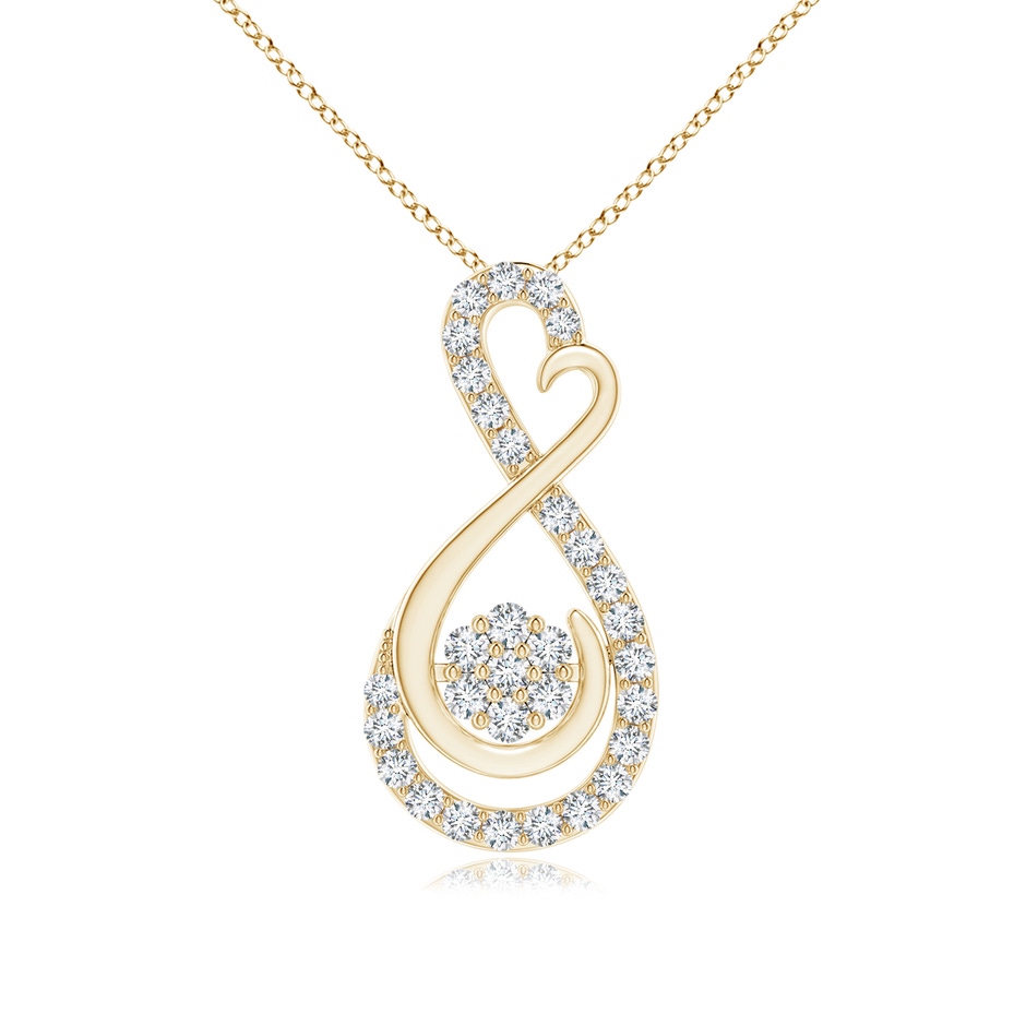 1.35mm GVS2 Cluster Diamond Infinity Heart Pendant in Yellow Gold 