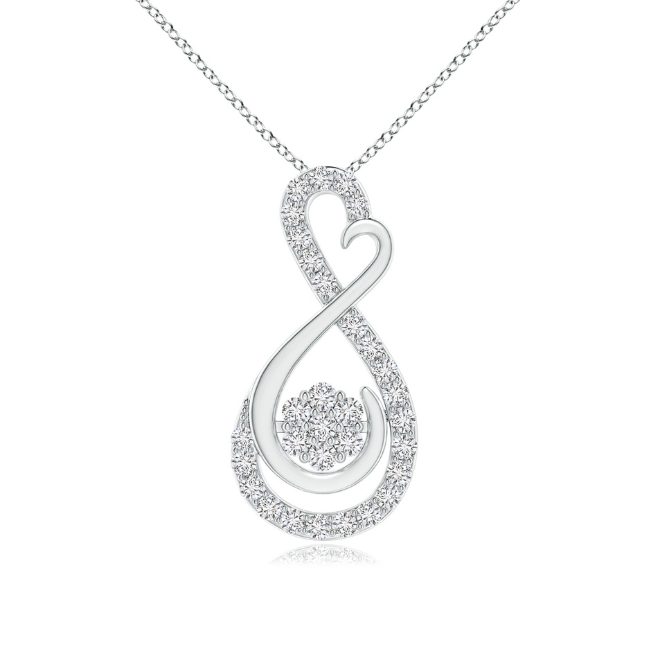 1.35mm HSI2 Cluster Diamond Infinity Heart Pendant in P950 Platinum 
