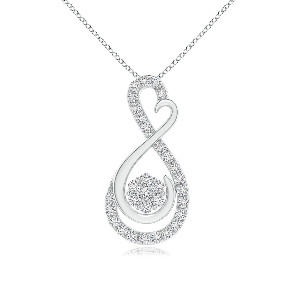 1.35mm HSI2 Clustre Diamond Infinity Heart Pendant in White Gold 