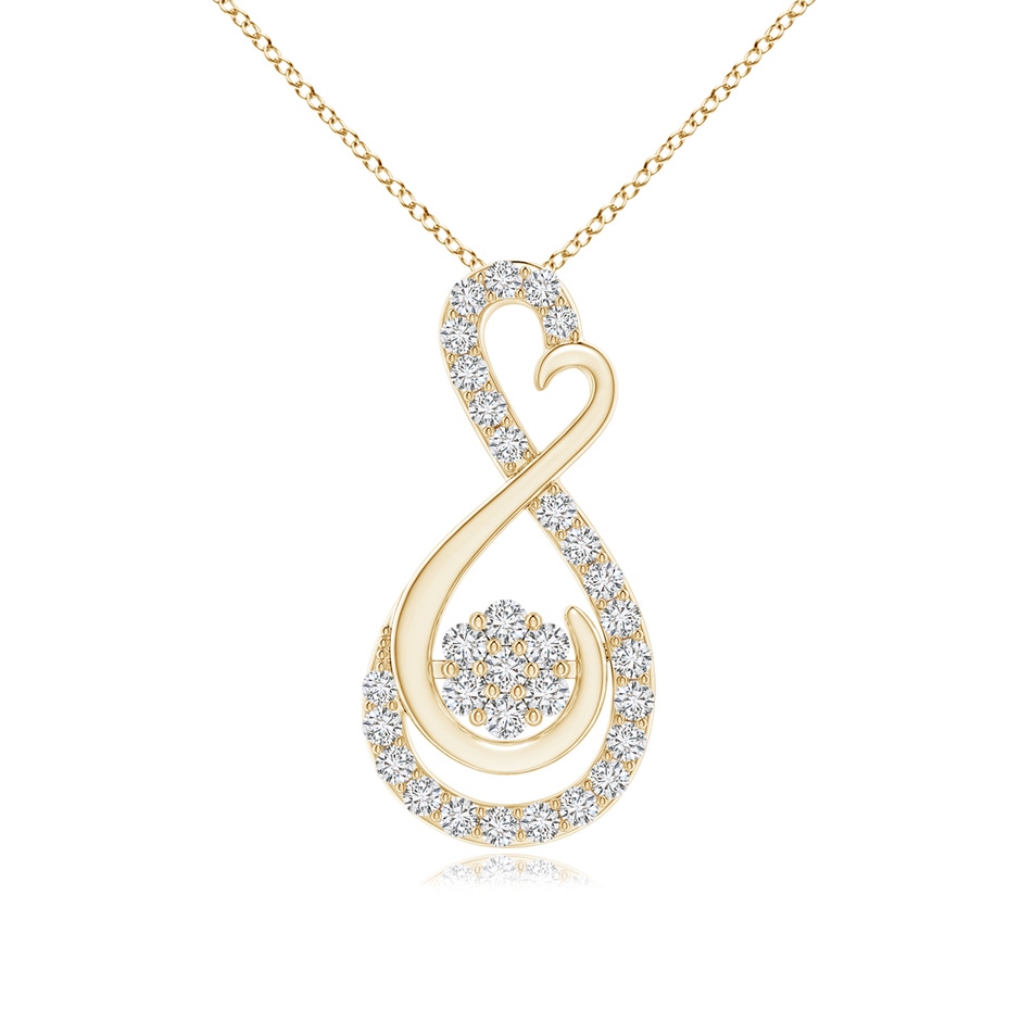 1.35mm HSI2 Cluster Diamond Infinity Heart Pendant in Yellow Gold 
