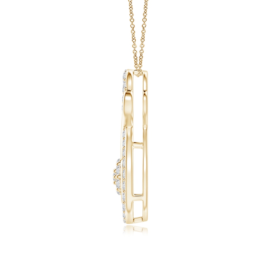 1.35mm HSI2 Cluster Diamond Infinity Heart Pendant in Yellow Gold side 1