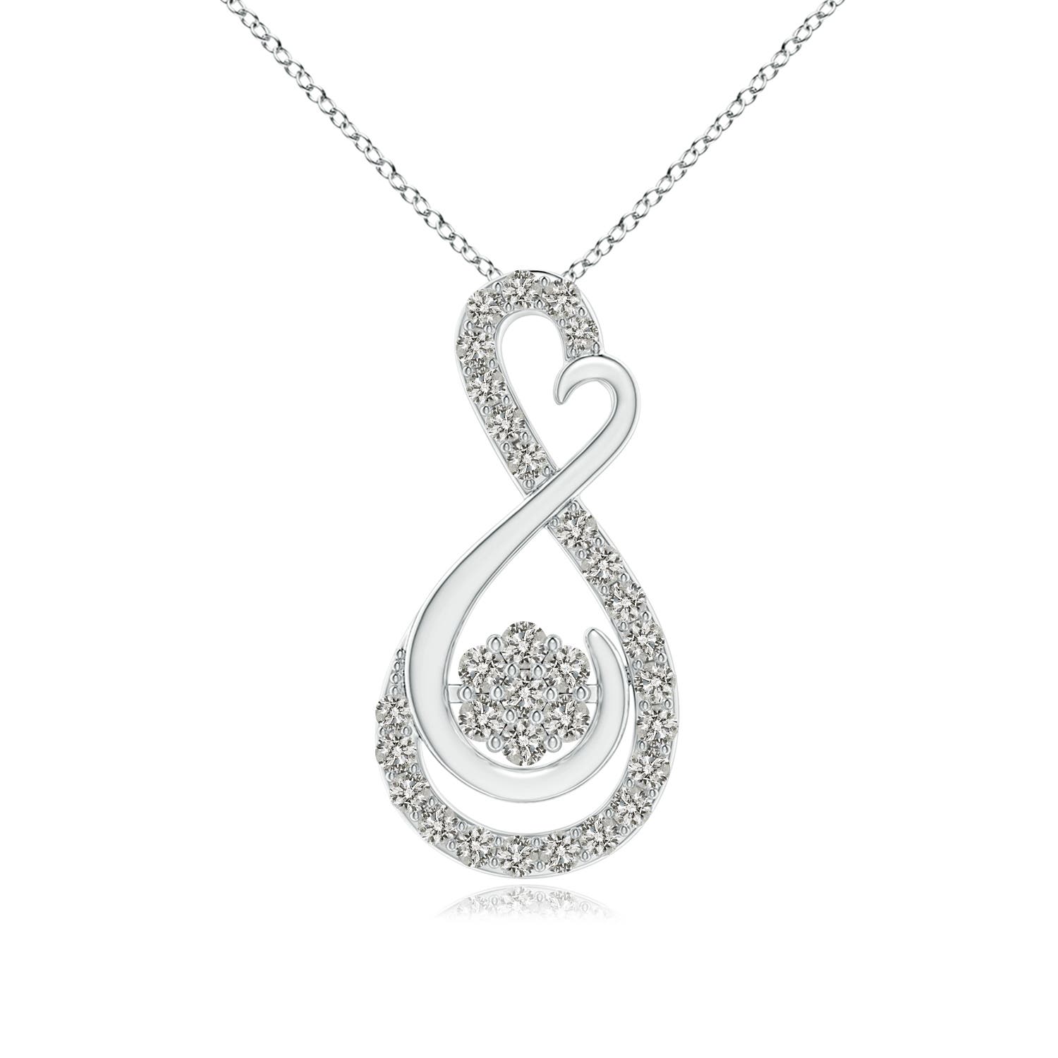 Cluster Diamond Infinity Heart Pendant