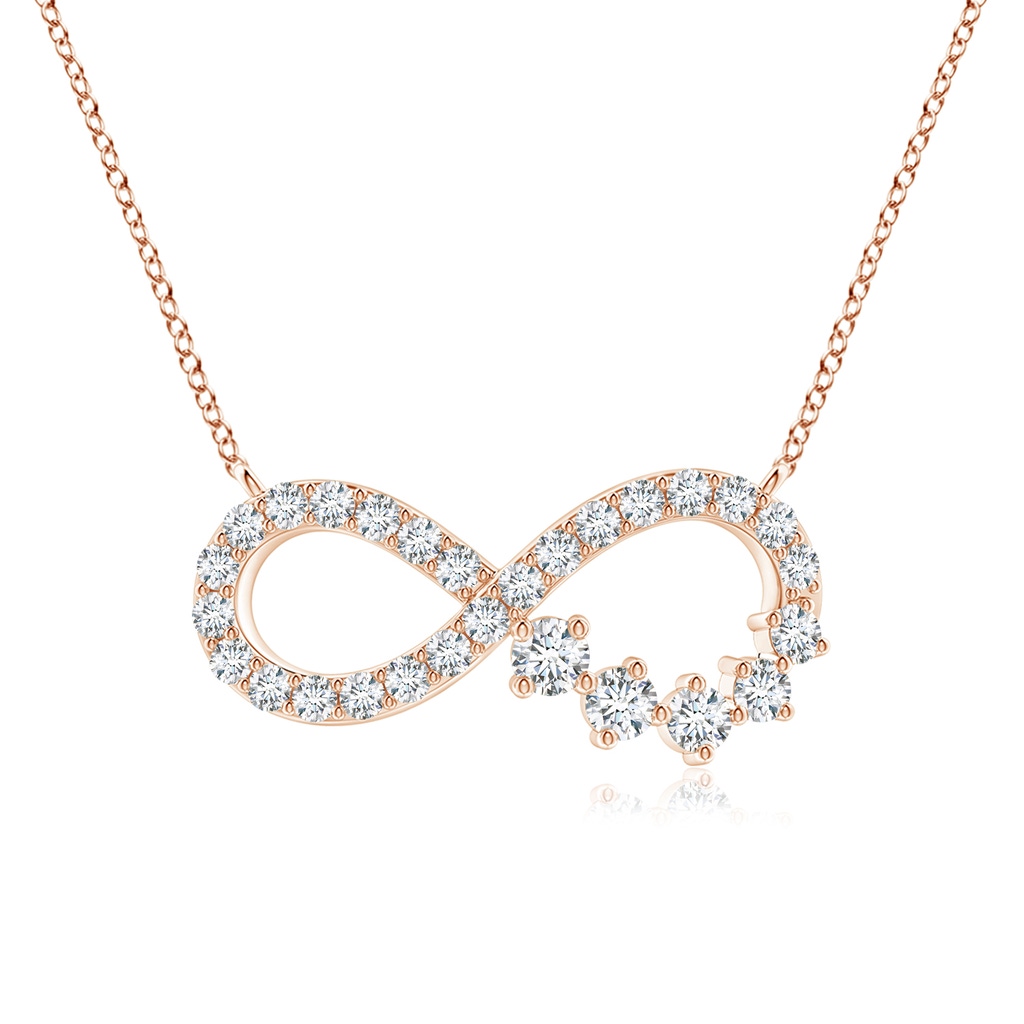 1.65mm GVS2 Diamond Horizontal Infinity Journey Pendant in Rose Gold