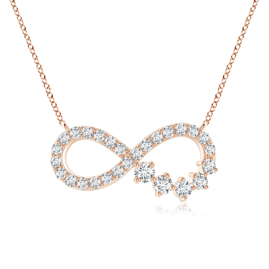 1.65mm GVS2 Diamond Horizontal Infinity Journey Pendant in Rose Gold 