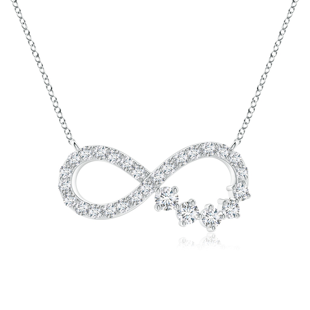 1.65mm GVS2 Diamond Horizontal Infinity Journey Pendant in White Gold