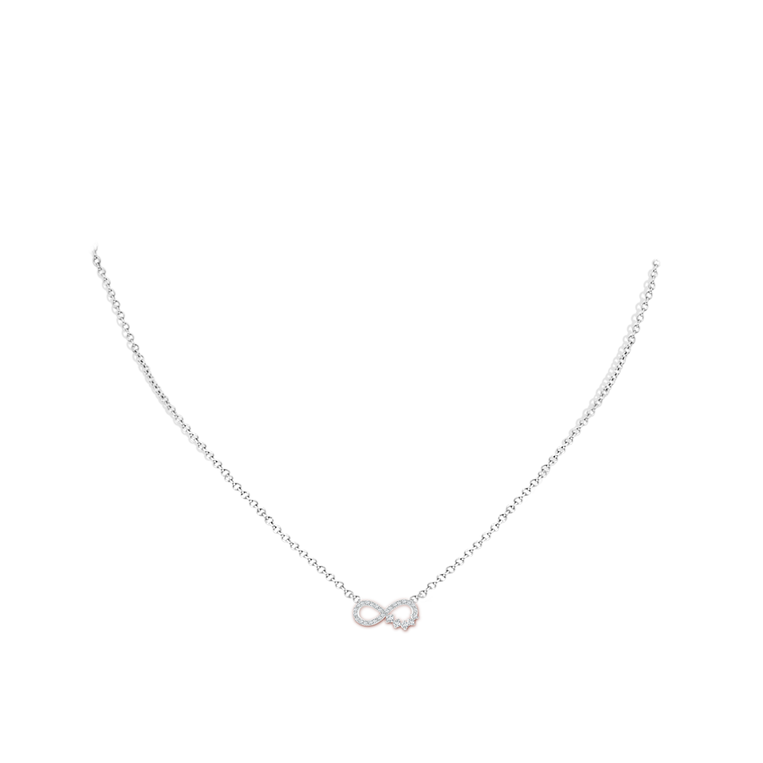 1.65mm GVS2 Diamond Horizontal Infinity Journey Pendant in White Gold - body_neck
