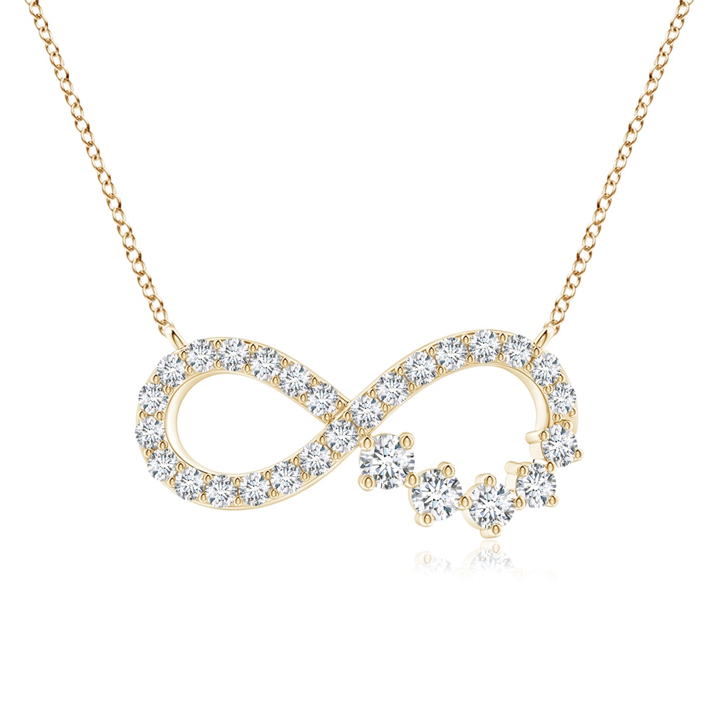 1.65mm GVS2 Diamond Horizontal Infinity Journey Pendant in Yellow Gold