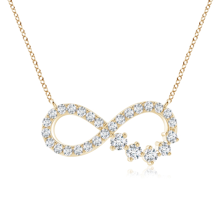 1.65mm GVS2 Diamond Horizontal Infinity Journey Pendant in Yellow Gold 