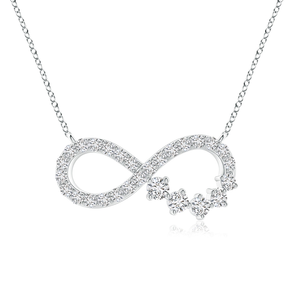 1.65mm HSI2 Diamond Horizontal Infinity Journey Pendant in White Gold 