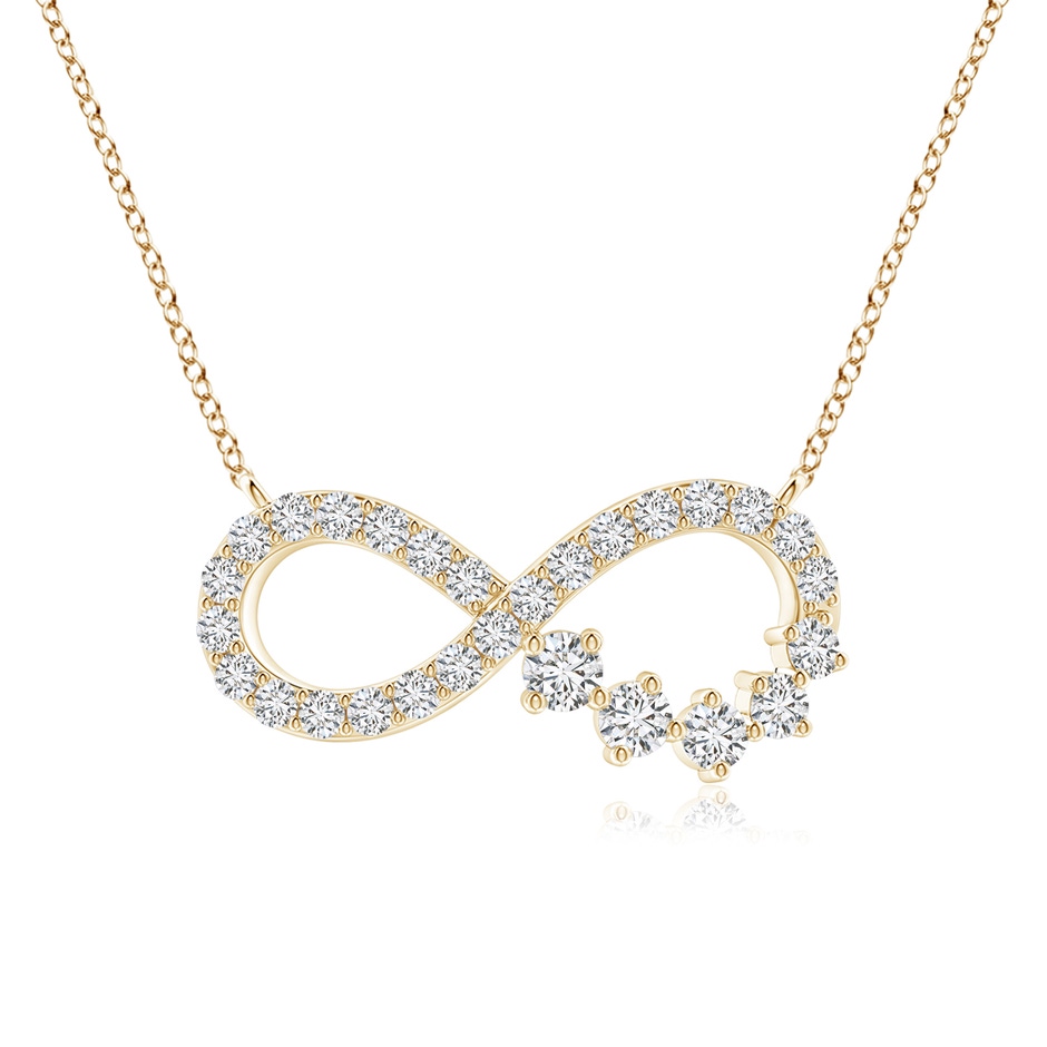 1.65mm HSI2 Diamond Horizontal Infinity Journey Pendant in Yellow Gold 
