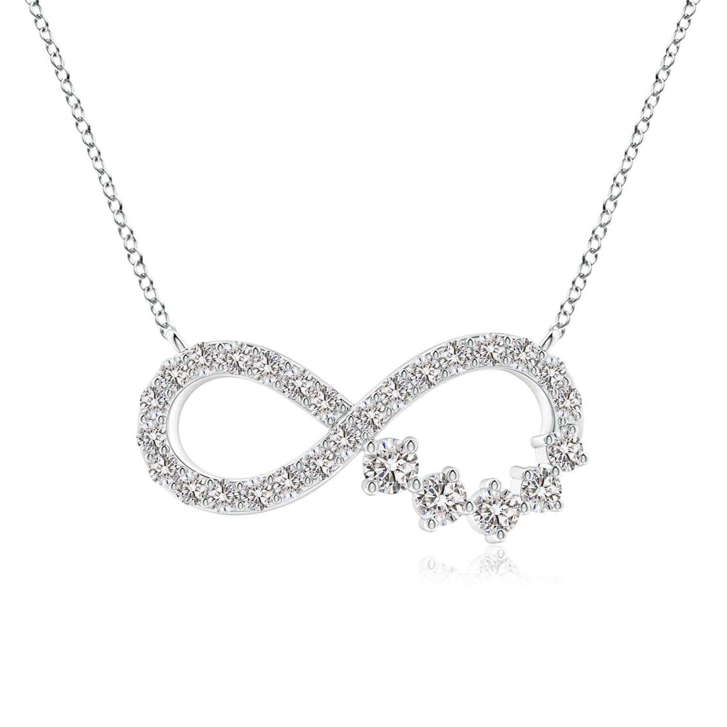 1.65mm IJI1I2 Diamond Horizontal Infinity Journey Pendant in P950 Platinum