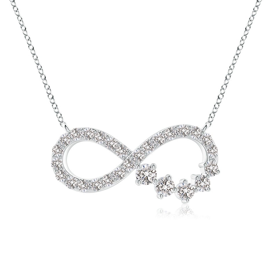 1.65mm IJI1I2 Diamond Horizontal Infinity Journey Pendant in White Gold 